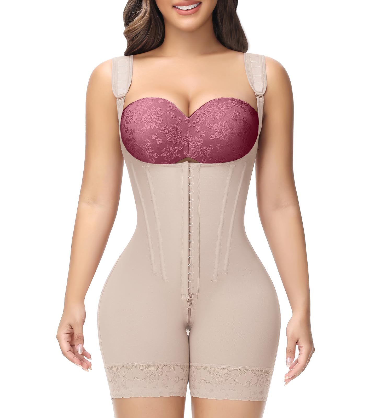 SHAPSHE Faja Body Shaper Tummy Control Womens Stomach Shapewear Girdle for Women Butt Lifter Waist Cincher Fupa Control Shapewear Bodysuit Fajas Colombianas Moldeadoras Invisibles Nude