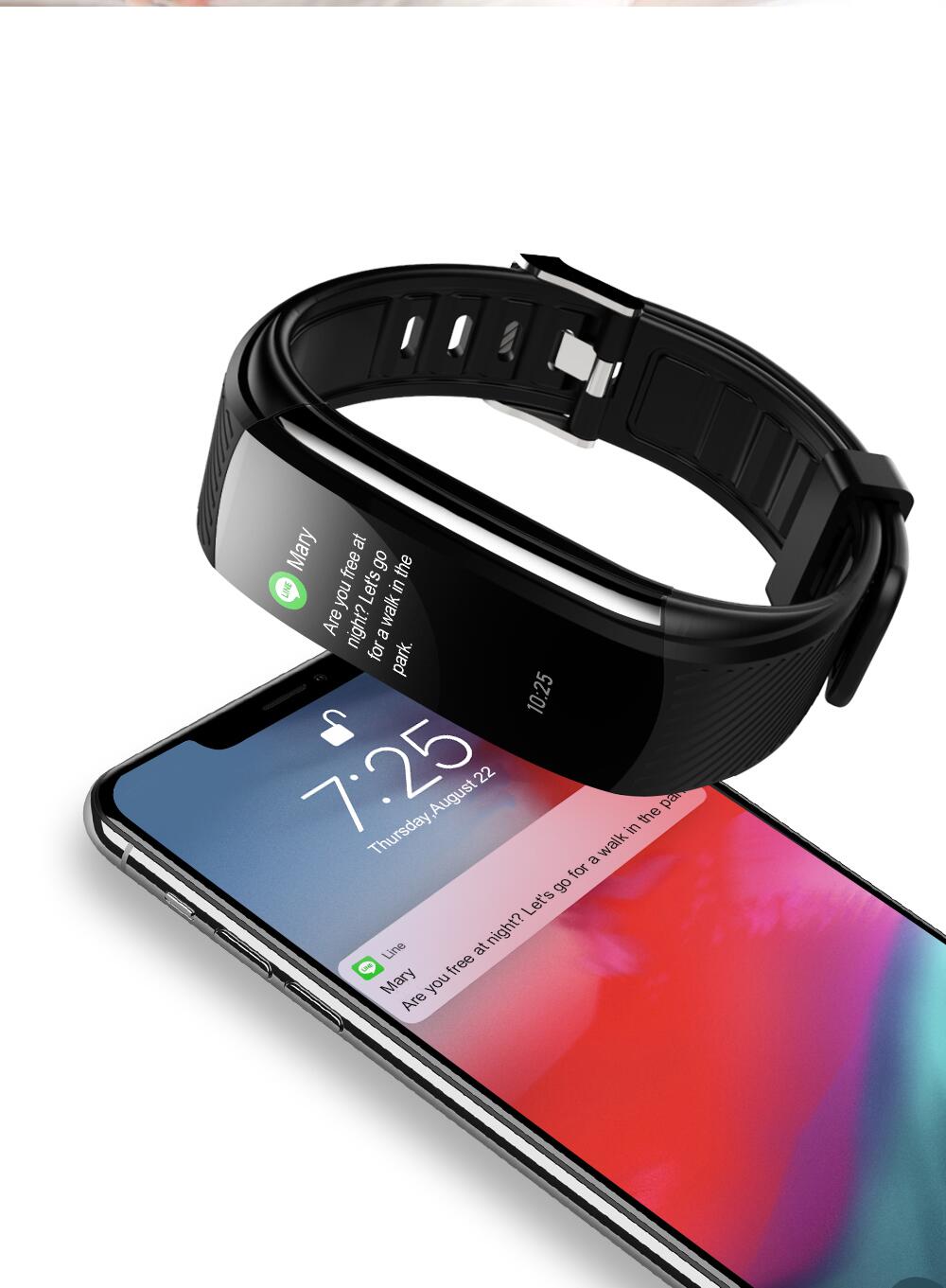 Kids Bluetooth Fitness Wristband with Heart Rate Monitor