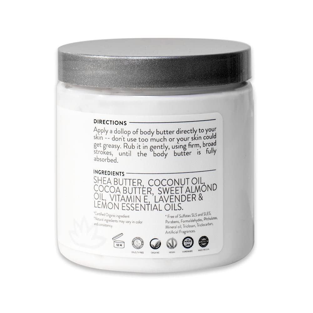 Peach Bellini Scent Organic Whipped Body Butter Vegan 24 Hr Hydration 8 oz