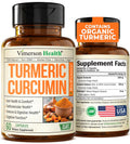 Turmeric Supplement with 1200mg Turmeric Powder Organic - Turmeric Curcumin Supplement. 95% Curcuminoids. Organic Turmeric Curcumin with Black Pepper. Tumeric Joint Support Supplement. 60 Curcuma Caps